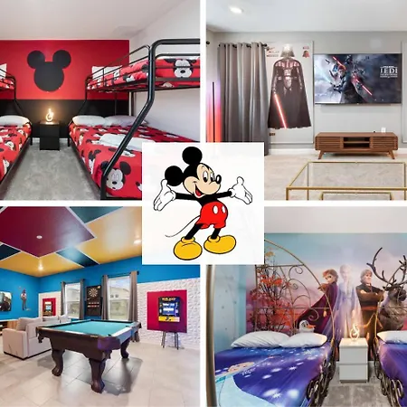 Brand New Disney Theme Villa 7Br/5Ba Game Room Private Pool/Spa Free Pool Heat!
